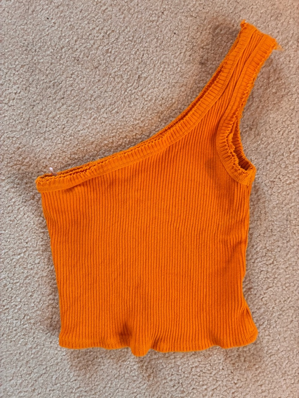 Urban Outfitters One-Shoulder Ribbed Tank - Orange
